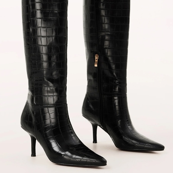 Billini - Billy Boots in Black Croc Knee high boots - Picture 4 of 5